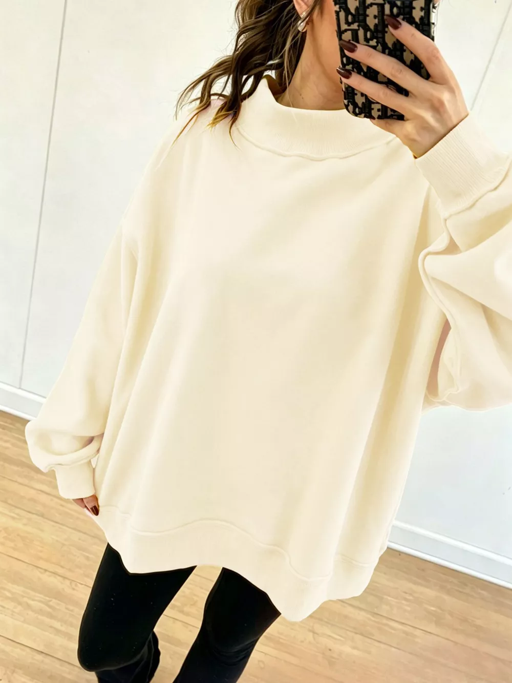 Mock Neck Dropped Shoulder Sweatshirt, image 20