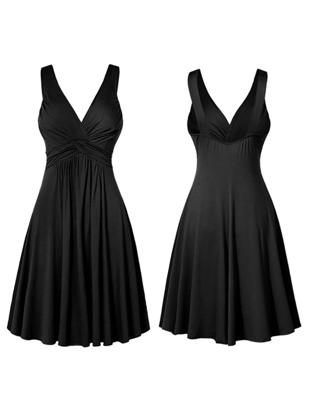 Full Size Twisted Sleeveless Ruched Waist A-Line Dress Plus Size, image 8