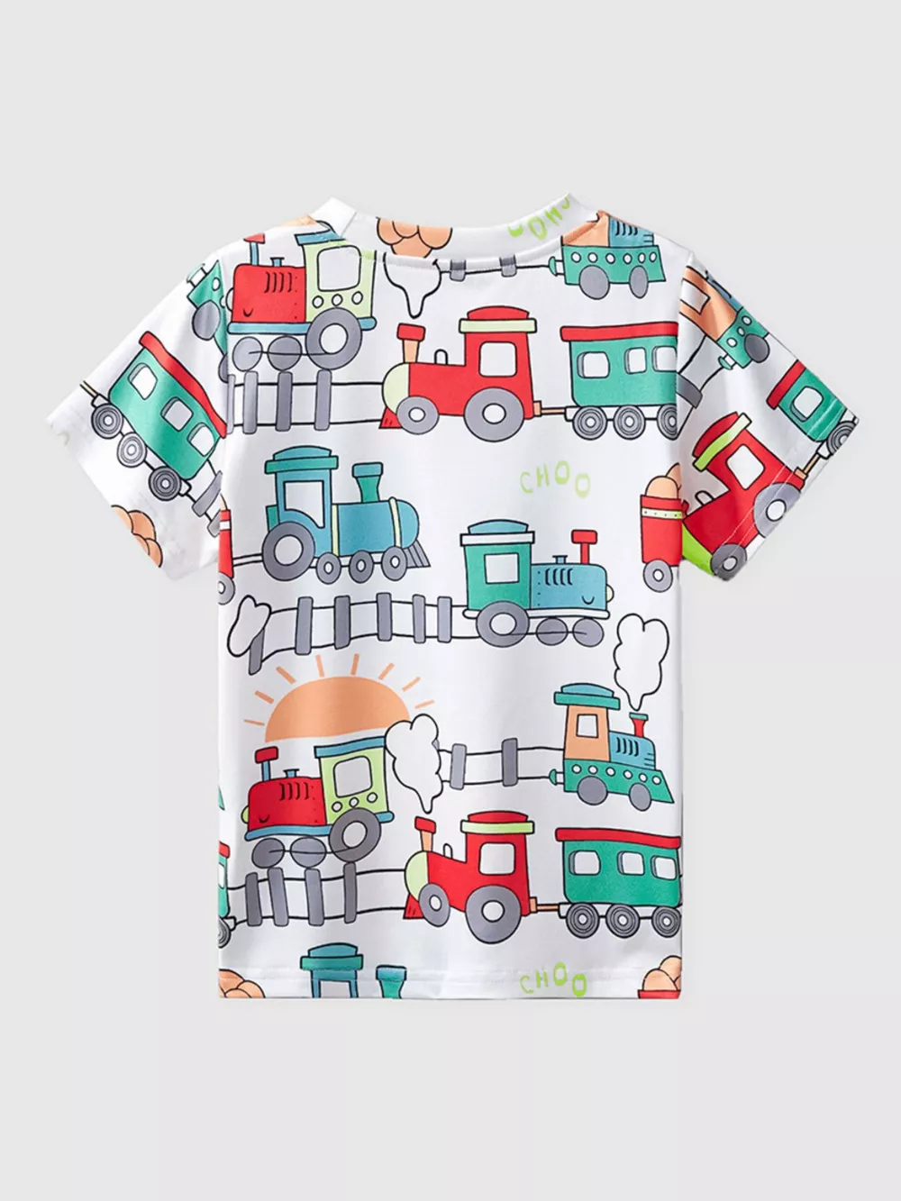 Children's Fun Train Print Short Sleeve T-Shirt, image 6