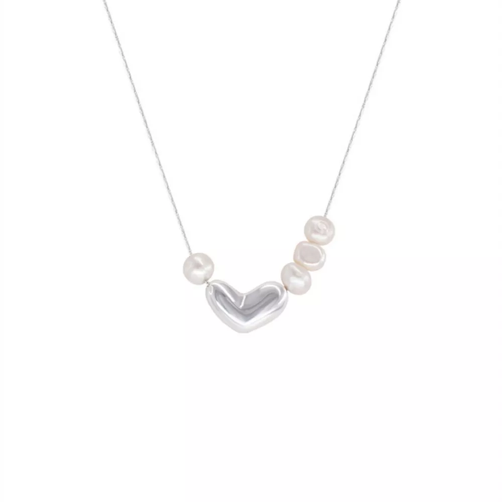 Heart & Pearl Accent Necklace, image 4