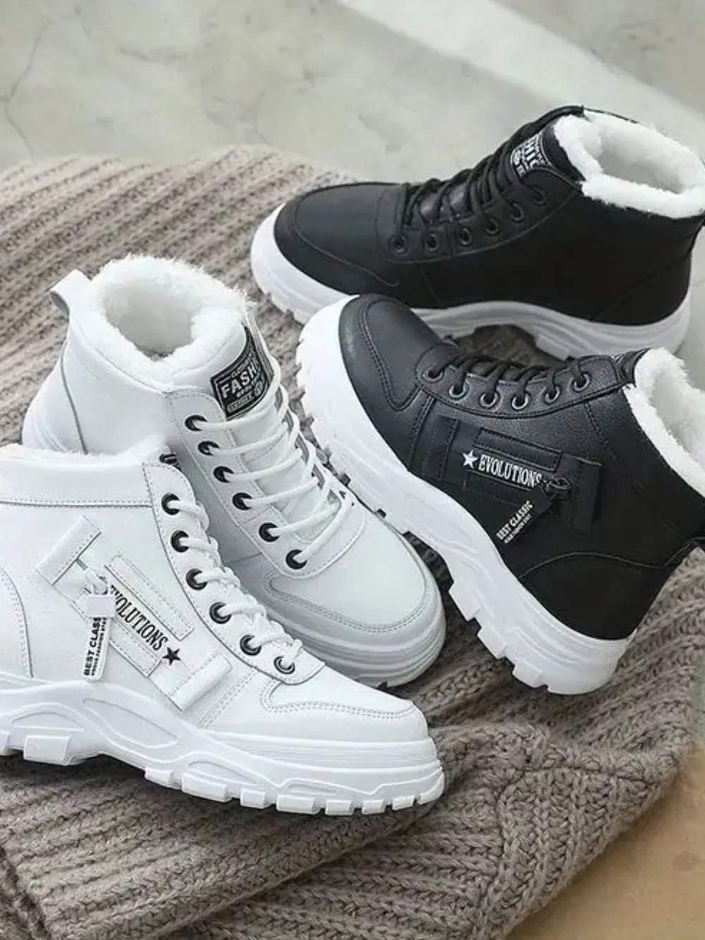 Decorative Zipper Round Toe Platform Boots, image 2