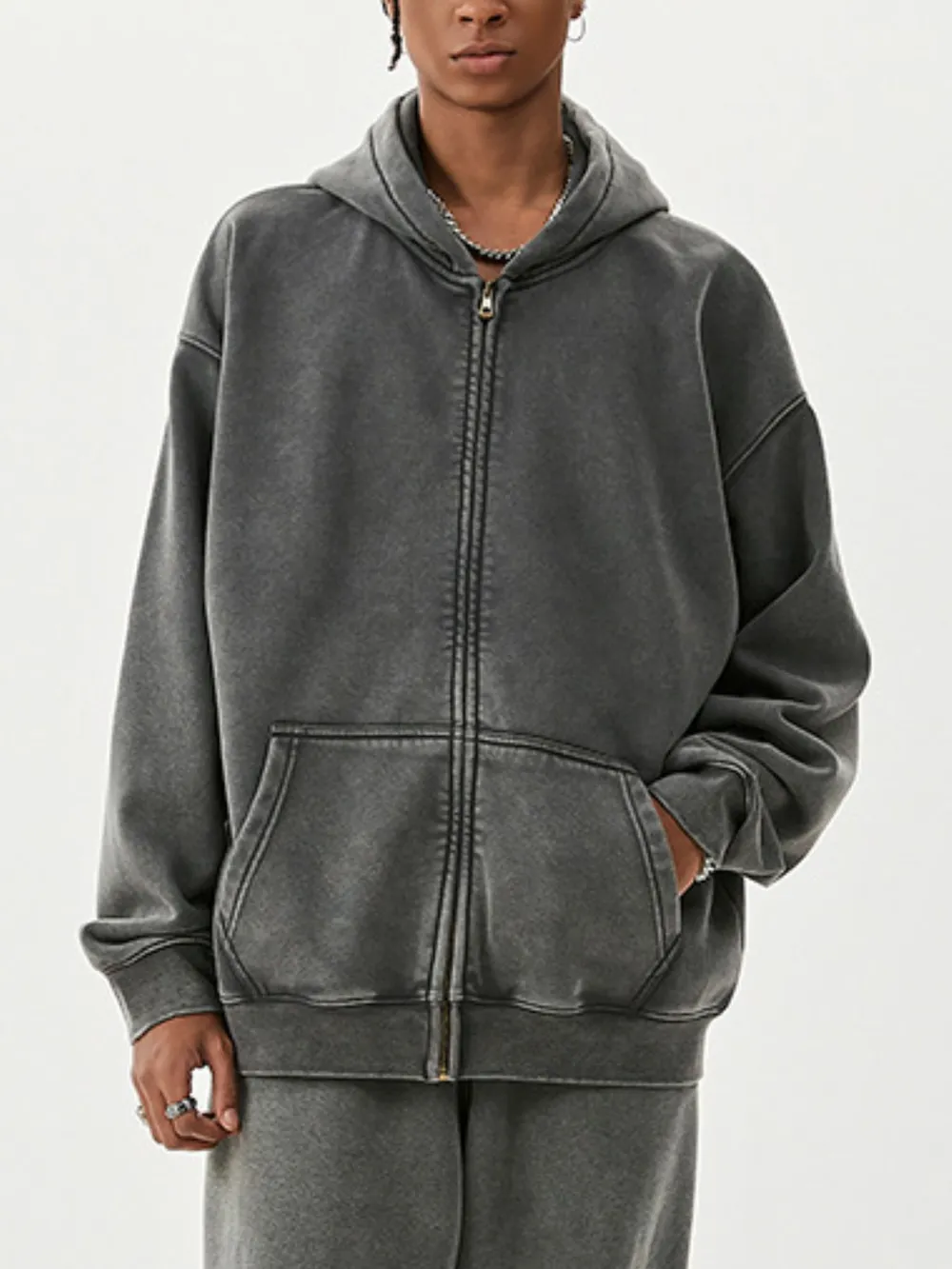 Men's Zip Up Long Sleeve Hoodie, image 5