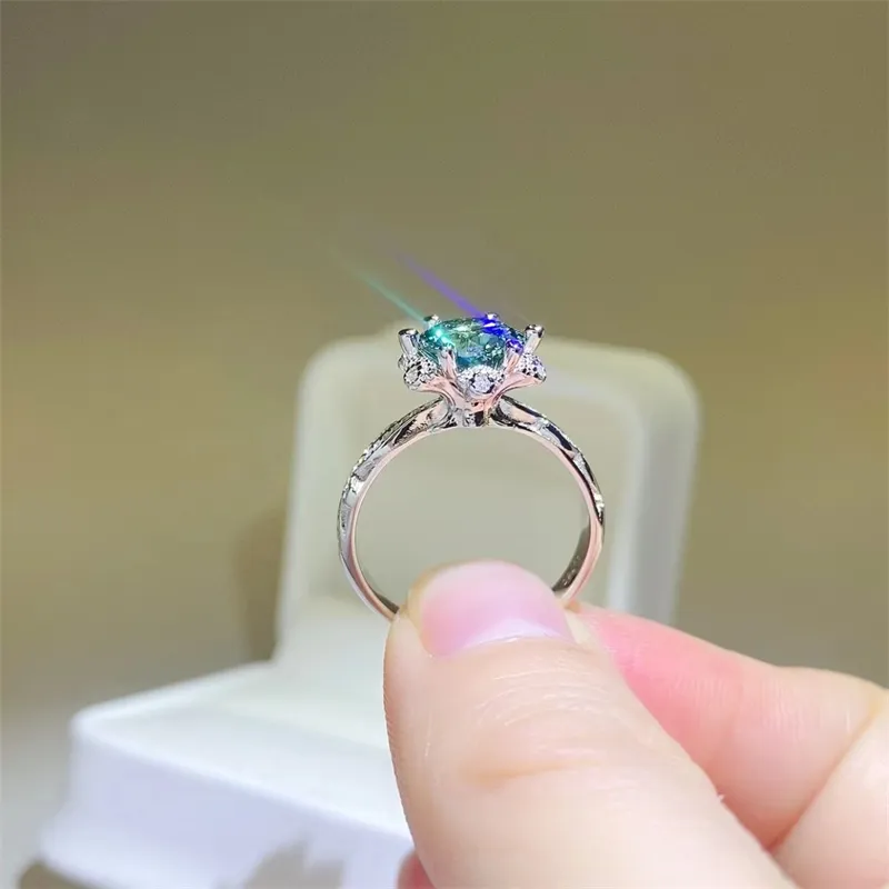 2 Carat Moissanite 925 Sterling Silver Ring, image 2