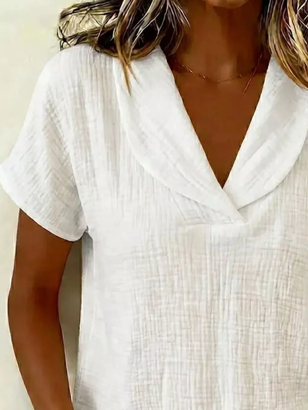 Full Size Textured Short Sleeve Blouse Plus Size, image 2