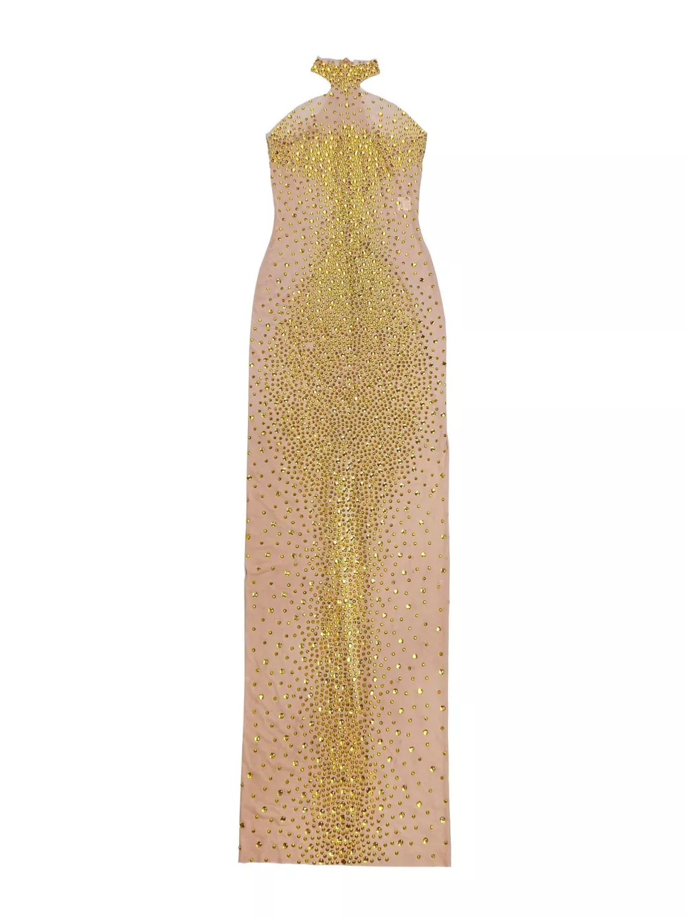 Rhinestone Embellished Mesh Dress with Back Slit, image 4