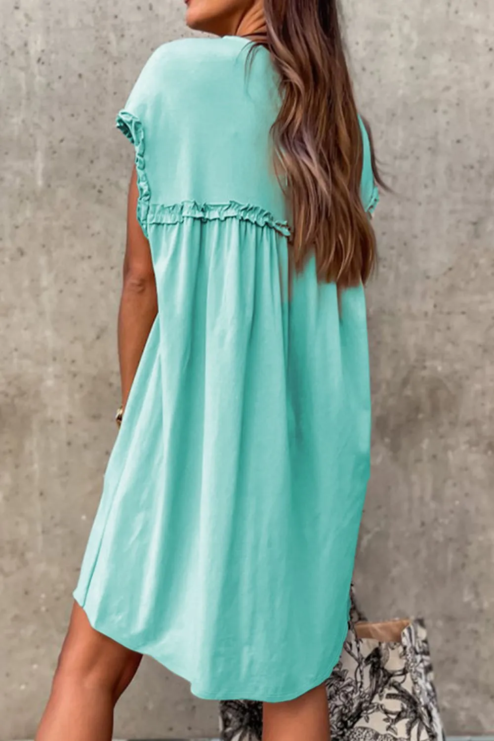 Frill Short Sleeve Mini Dress, image 6