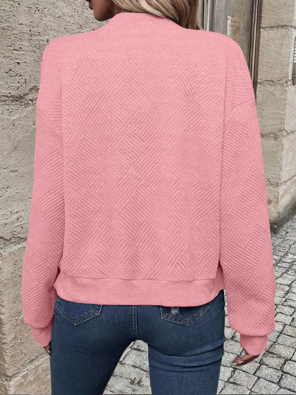 Zip-Up Textured Long Sleeve Jacket, image 35