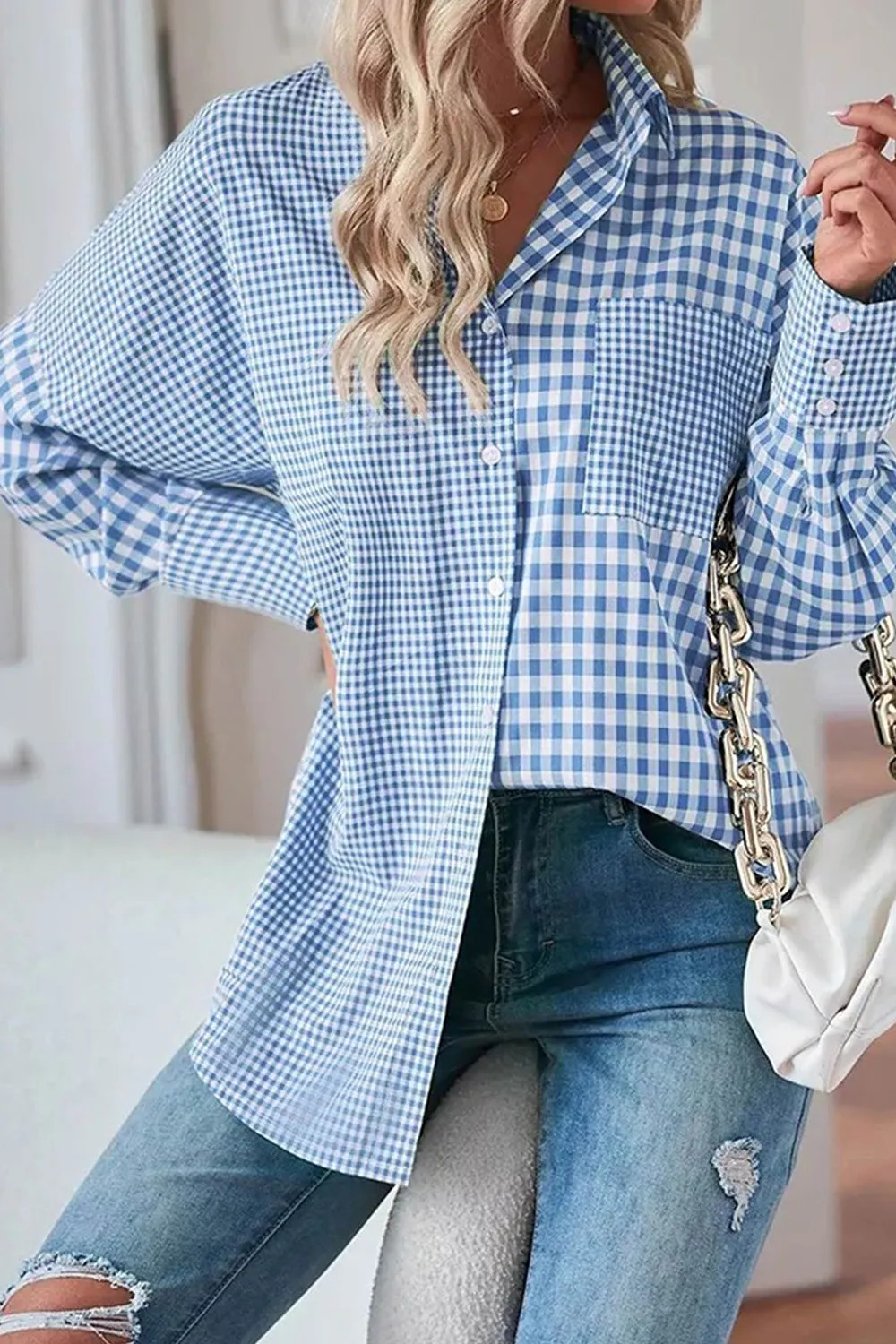 Plaid Button Up Long Sleeve Shirt, image 3