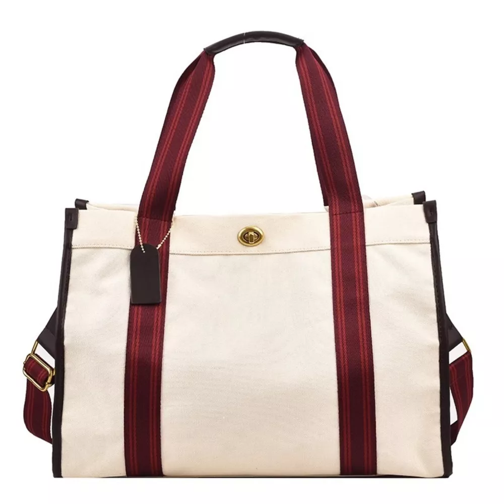 Contrast Canvas Tote Bag, image 5