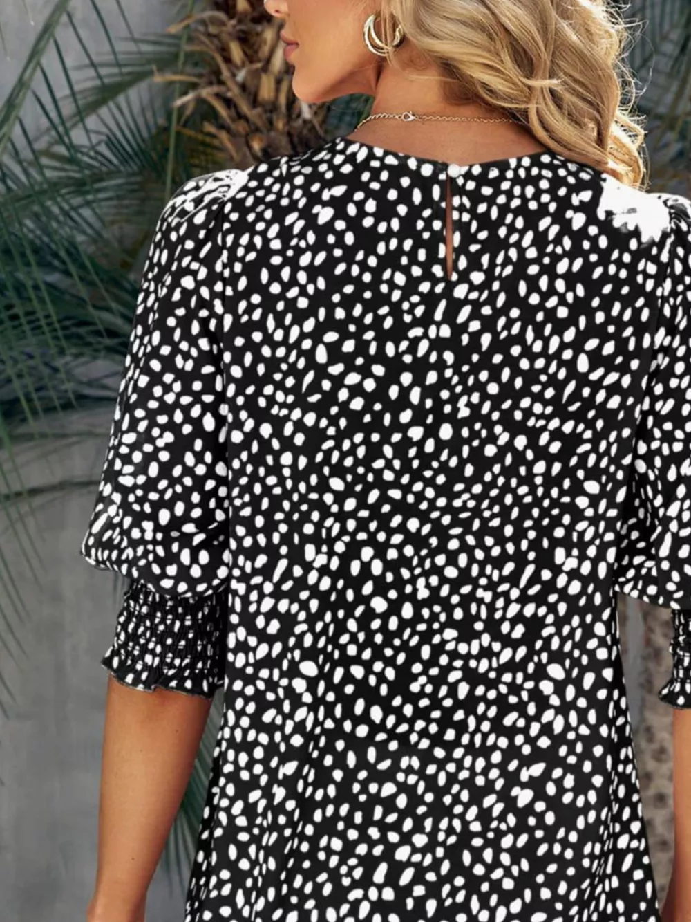 Animal Print Half Sleeve Blouse, image 3