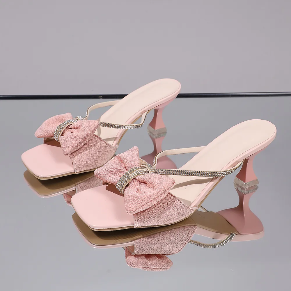 Bow Rhinestone Open-Toe Sandals, image 6