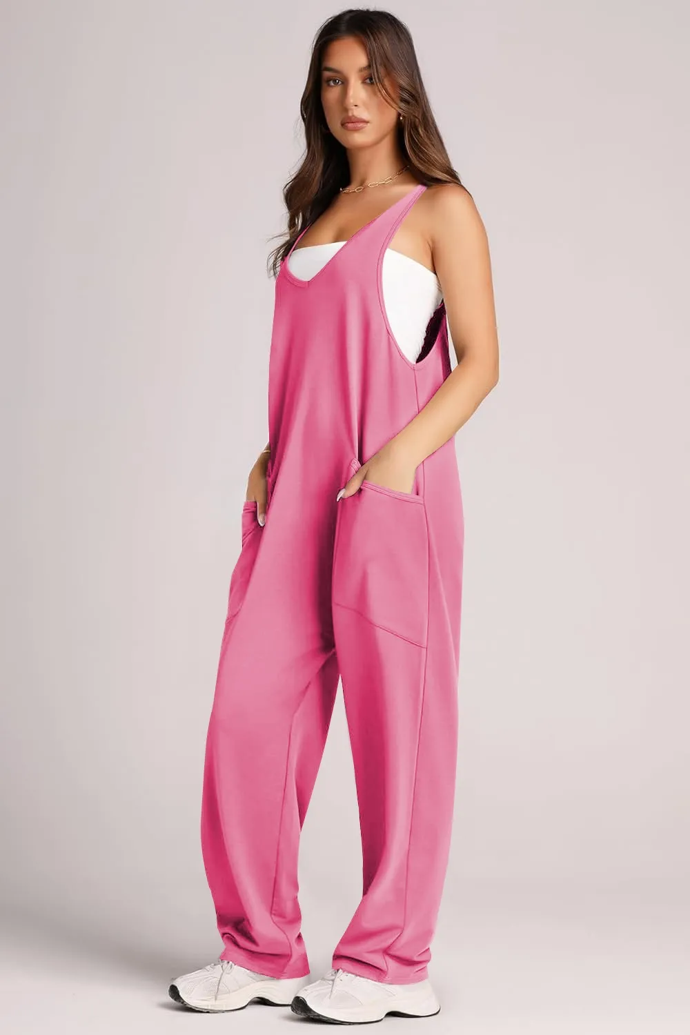 Wide Strap Jumpsuit with Pockets, image 11