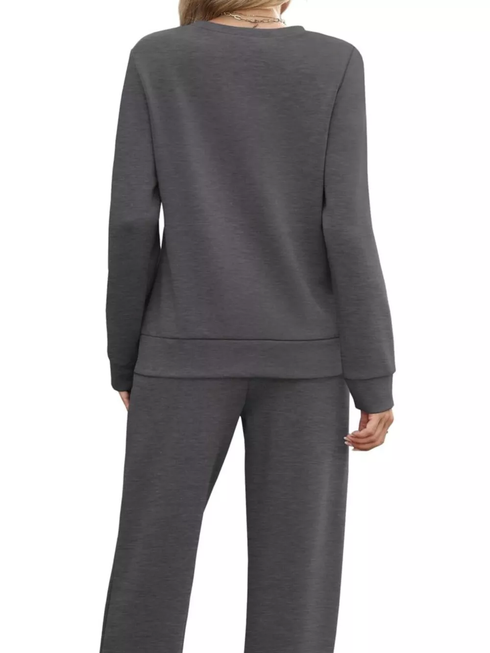 Full Size Casual Long Sleeve Top and Pants Set Plus Size, image 7