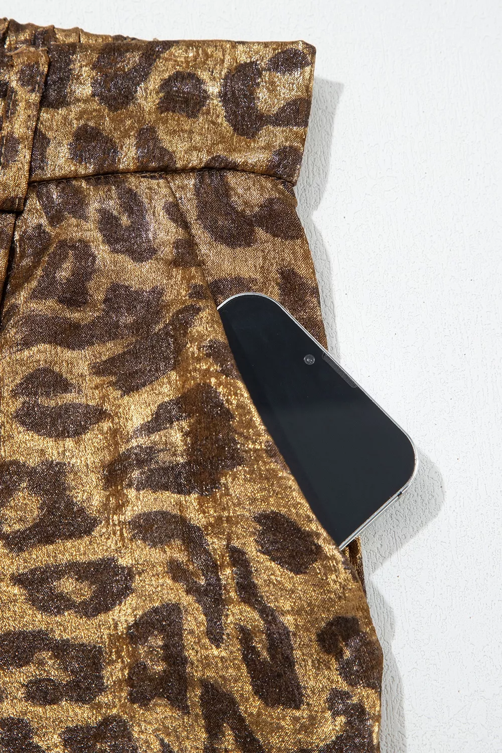 Multicolour Leopard Print Western Style Wide Leg Full Length Pants, image 9