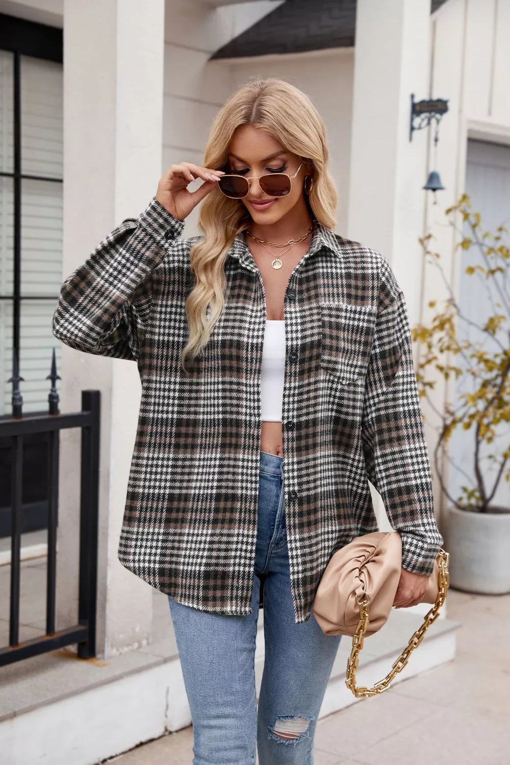 Casual Plaid Long Sleeve Shirt, image 4