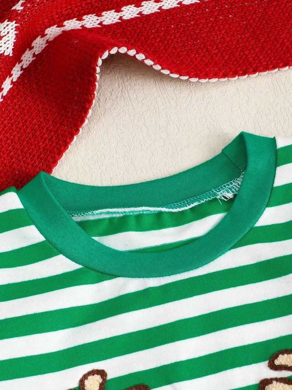 Children's Christmas Striped Pajama Set, image 8