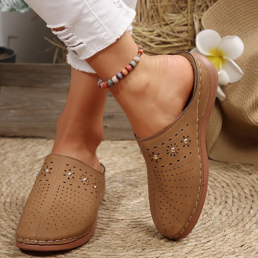Round Toe Wedge Sandals, image 6
