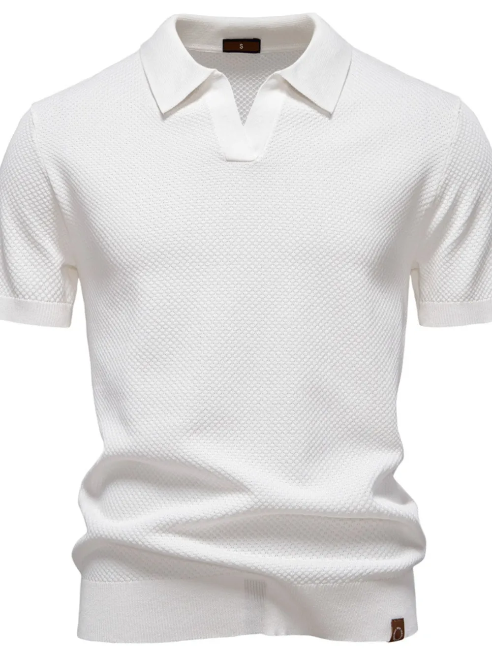 Men's Classic Textured Short Sleeve Polo Shirt, image 7