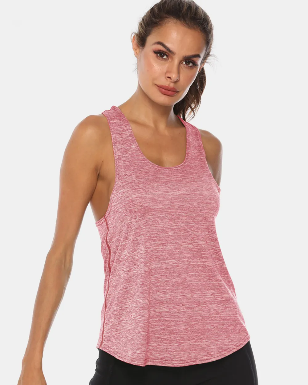 Full Size Scoop Neck Wide Strap Active Tank, image 15
