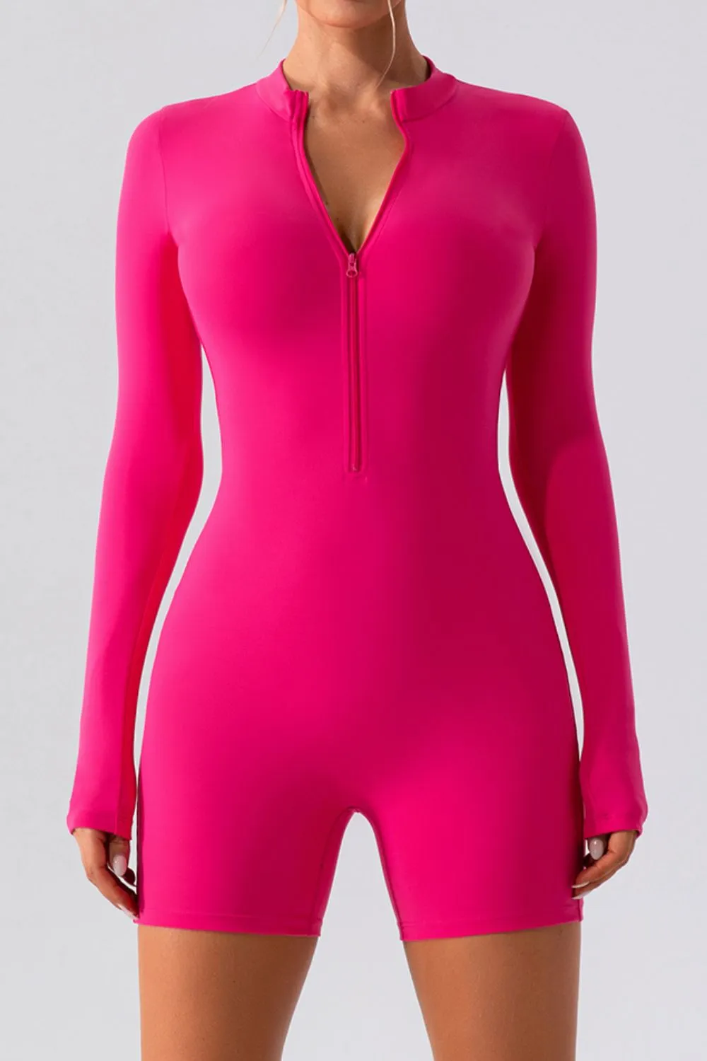 Half Zip Long Sleeve Active Romper, image 8