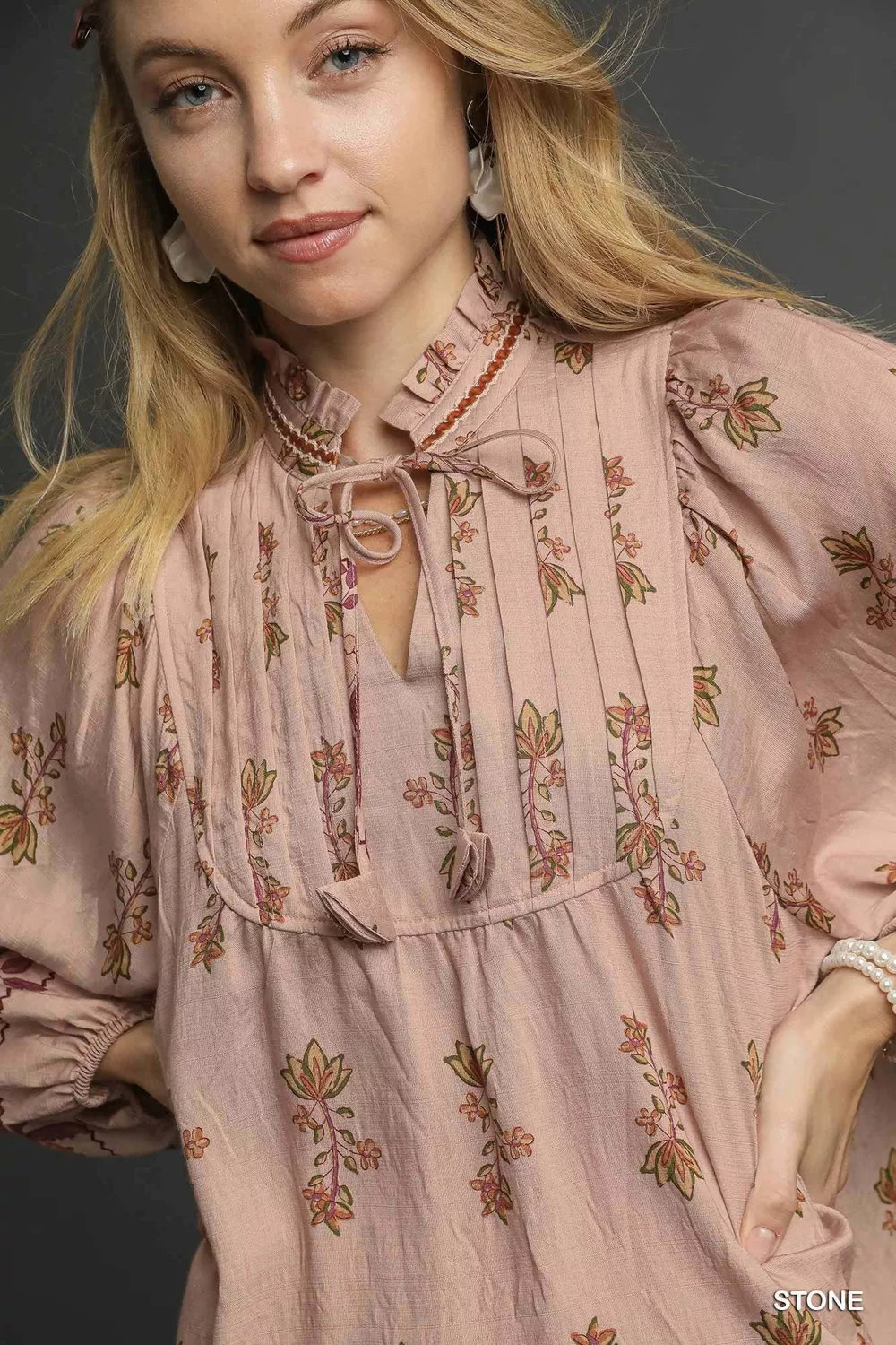 Floral Boho Peasant Blouse, image 5