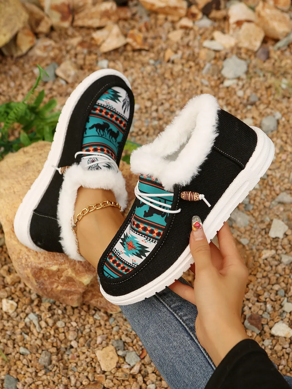 Printed Round Toe Flat Slip-Ons, image 5