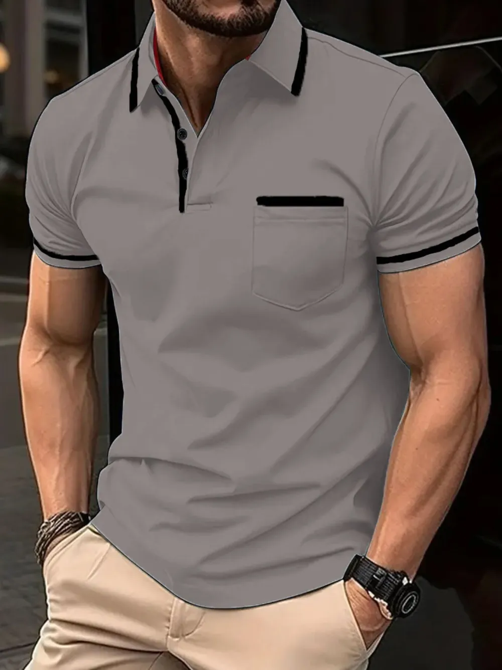 Men's Full Size Collared Neck Short Sleeve Polo Plus Size, image 7