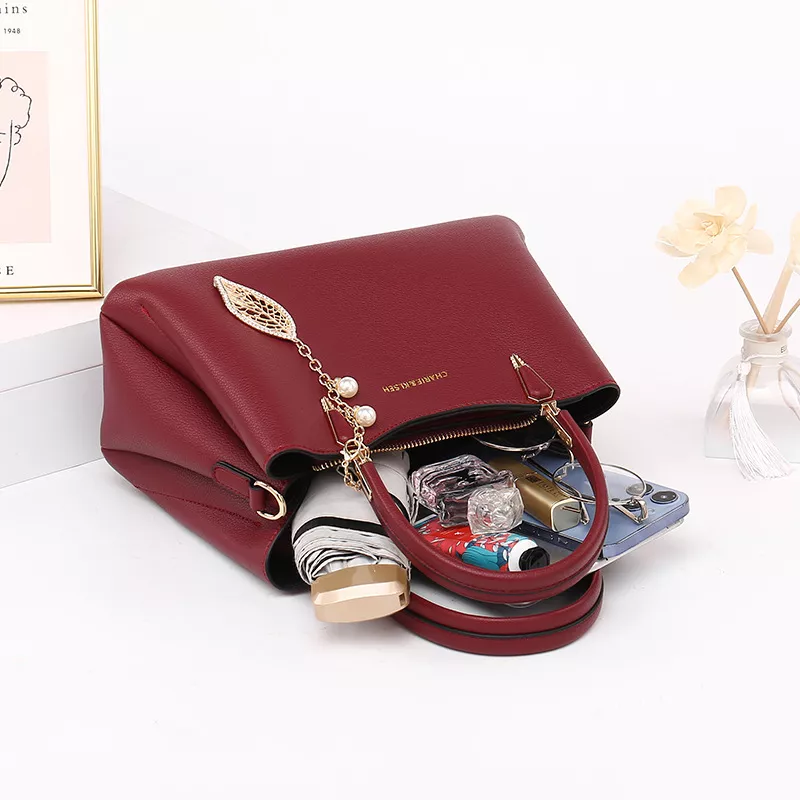 Top-Handle Leather Handbag, image 4