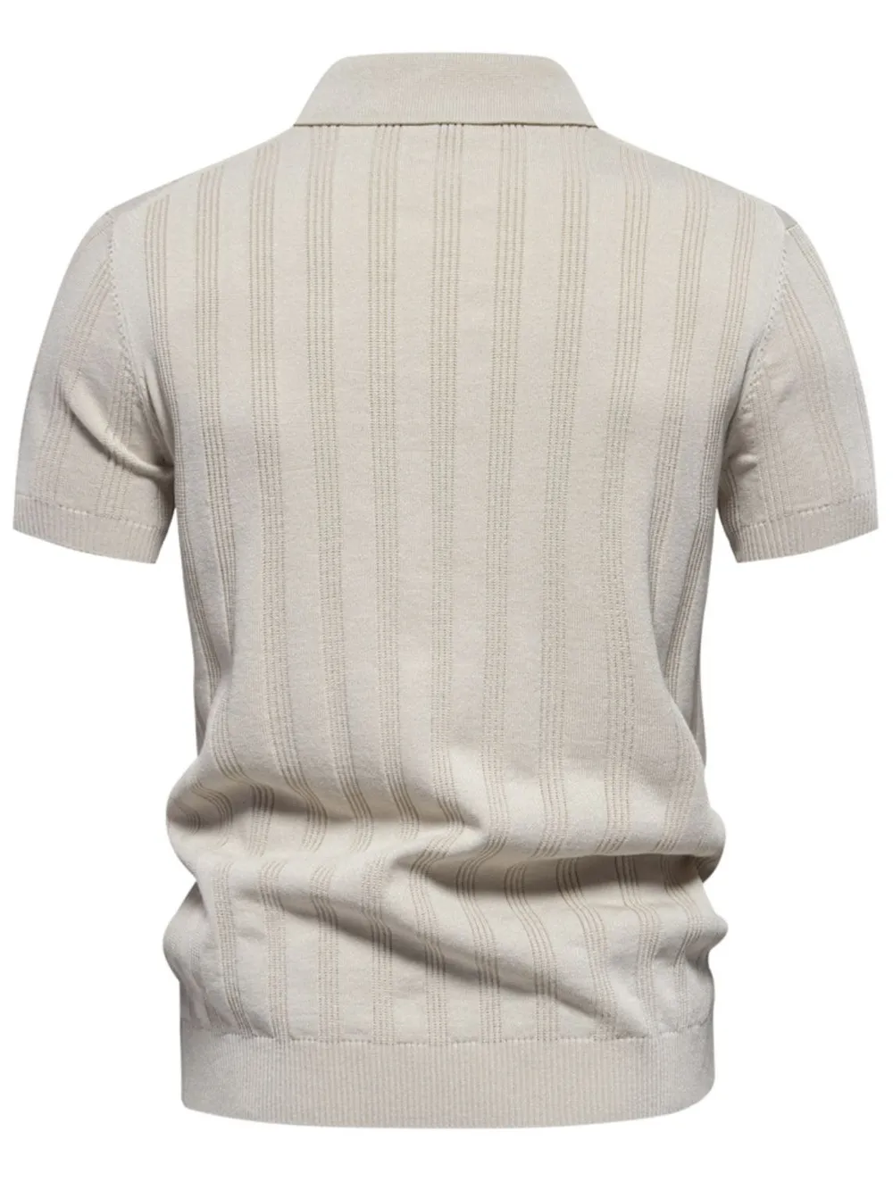 Men's Collared Neck Short Sleeve Knit Polo, image 2