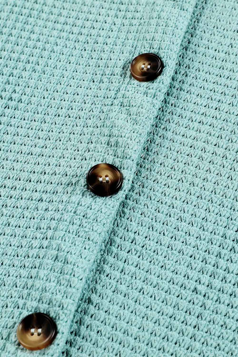 Waffle-Knit Collared Neck Long Sleeve Shirt, image 26