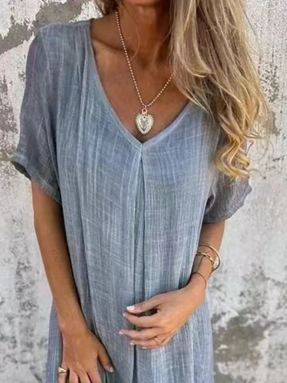 Full Size V-Neck Short Sleeve Midi Dress Plus Size, image 21