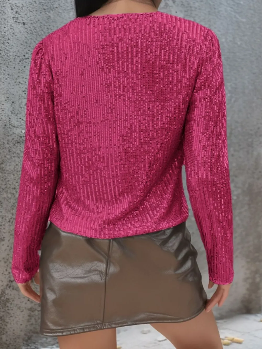 Full Size Sequin Open Front Cropped Jacket, image 18