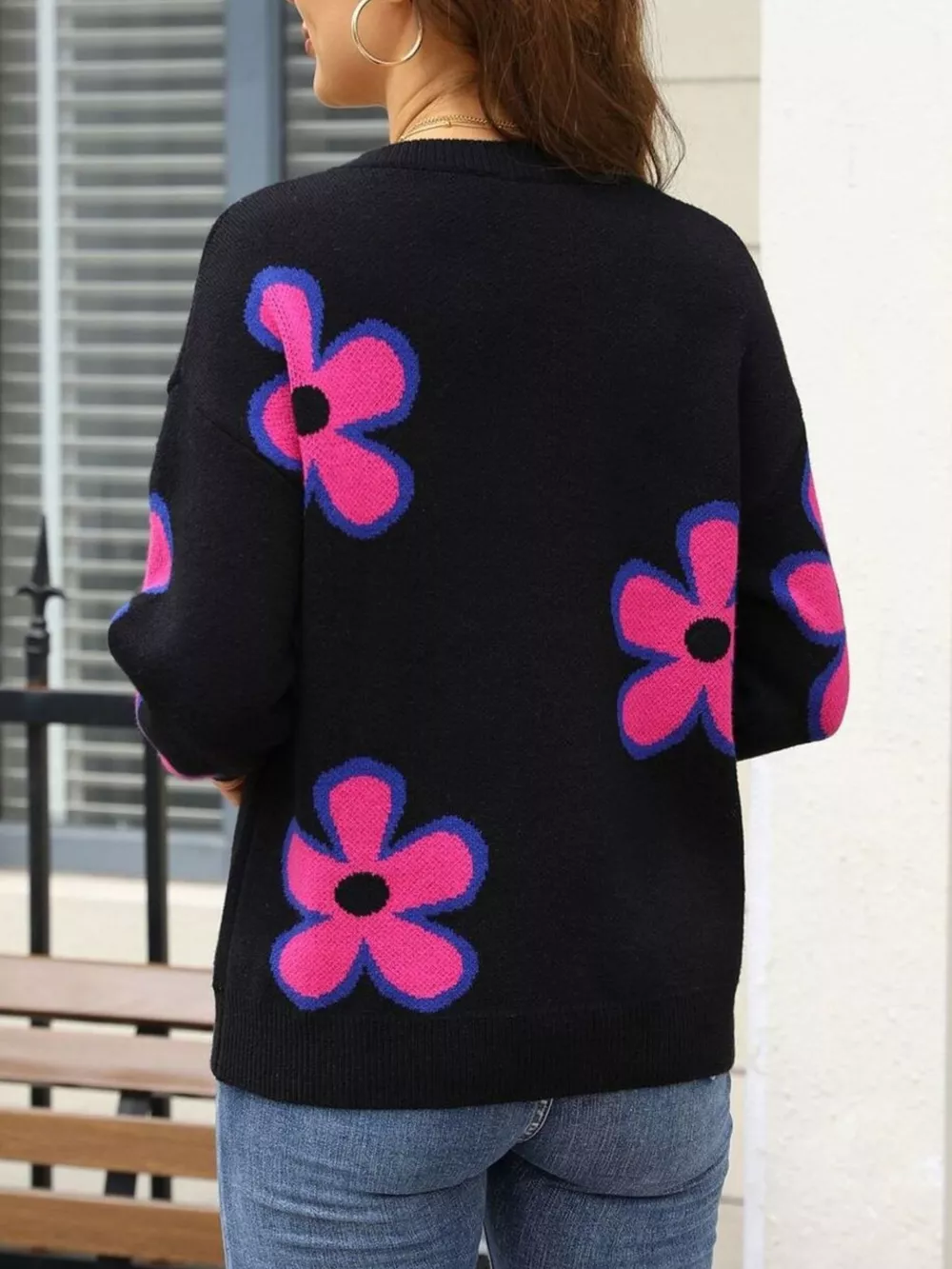 Floral Crew Neck Sweater, image 12
