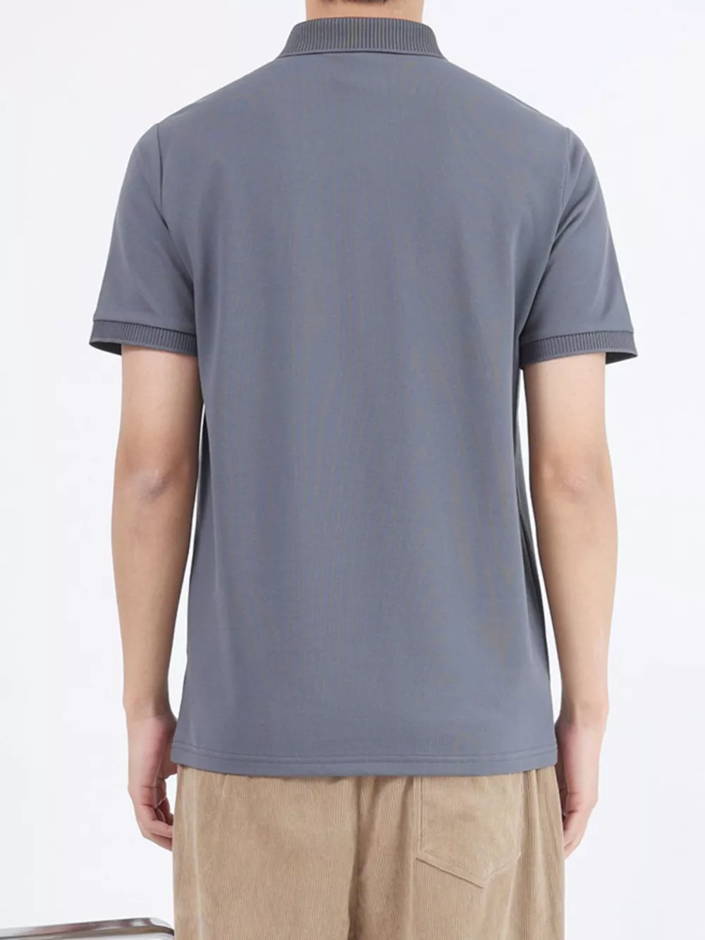 Men's Plus Size Button Detail Short Sleeve Polo, image 3