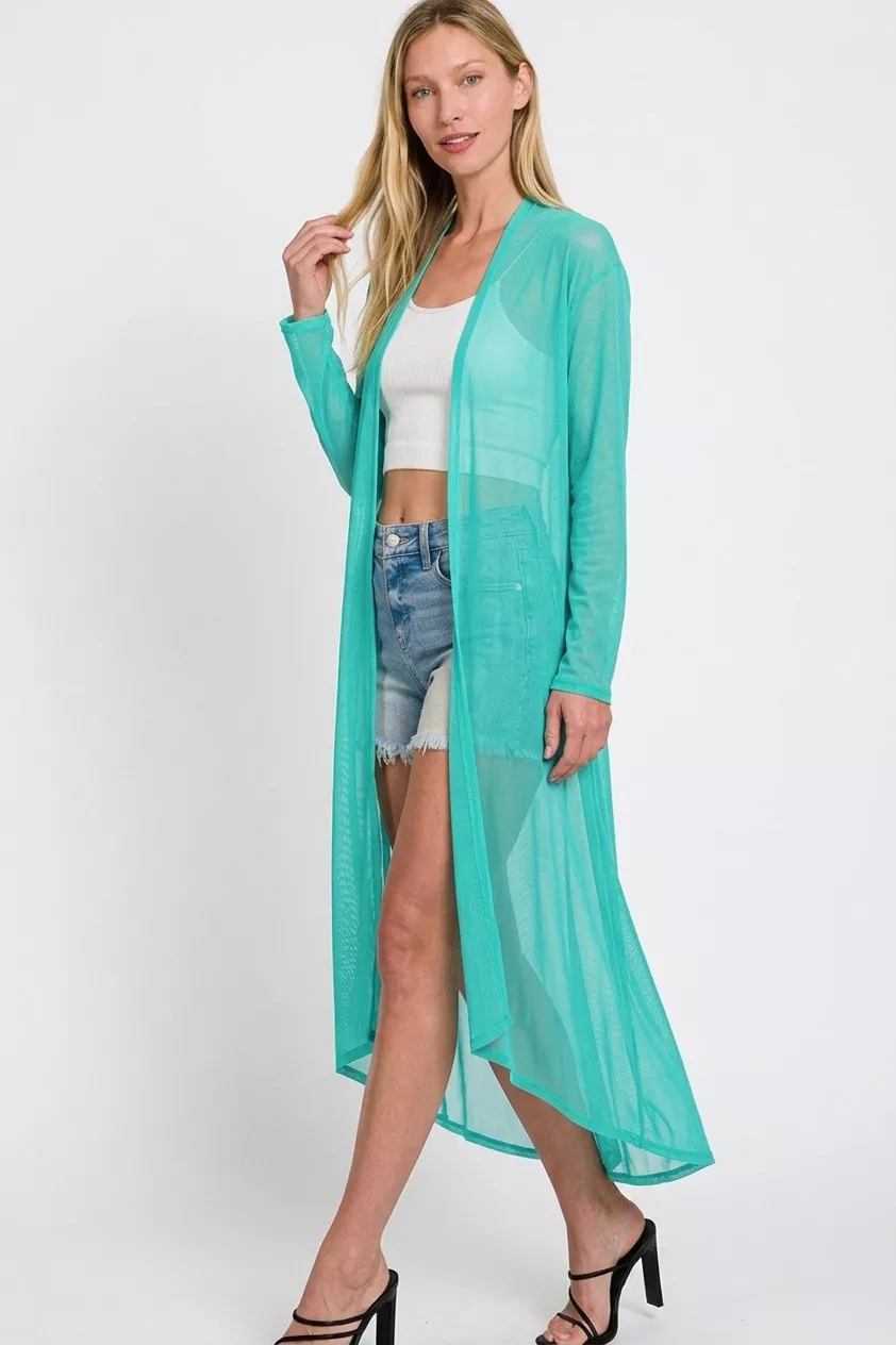 Mesh Open Front Cardigan, image 3