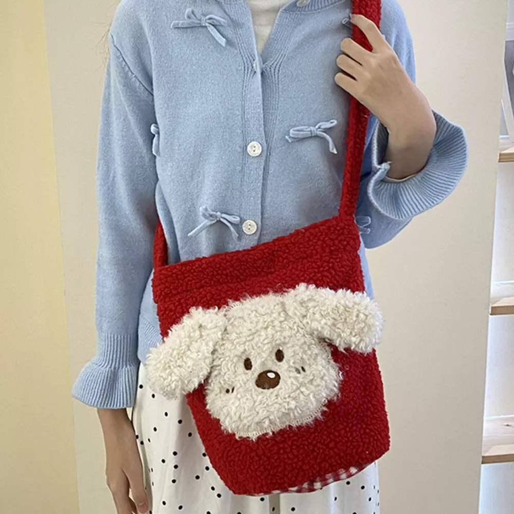 Cute Dog Plush Crossbody Bag, image 3