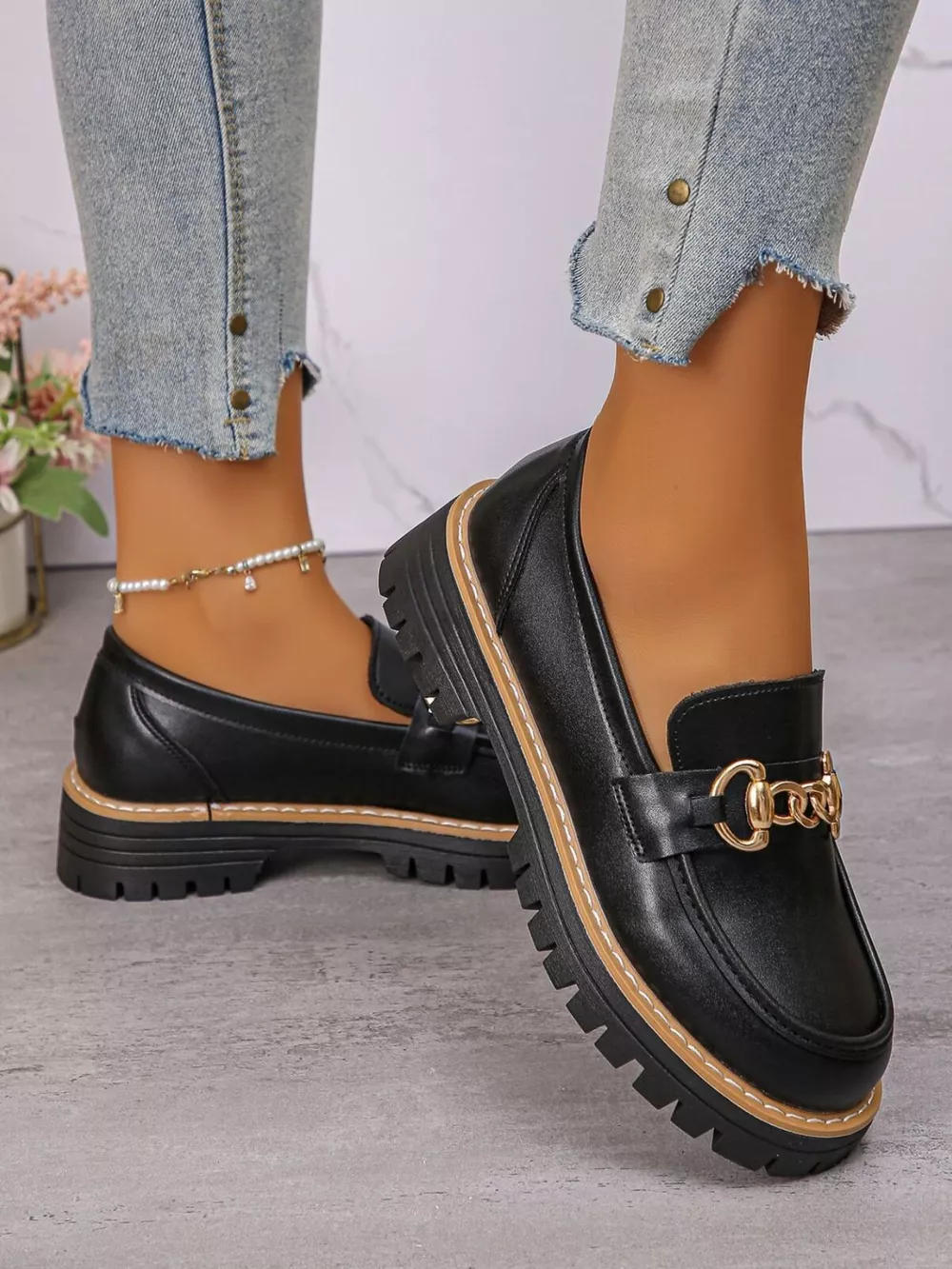 Round Toe Platform Loafers, image 7