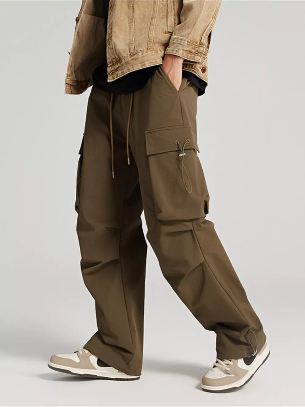 Men's Wide Leg Pants with Cargo Pockets, image 7