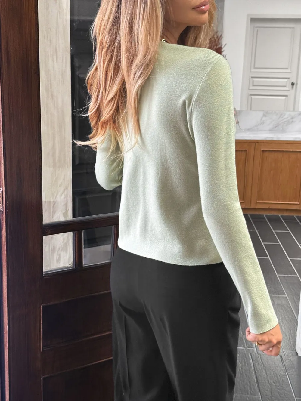 Button-Up Long Sleeve Knit Cardigan, image 17