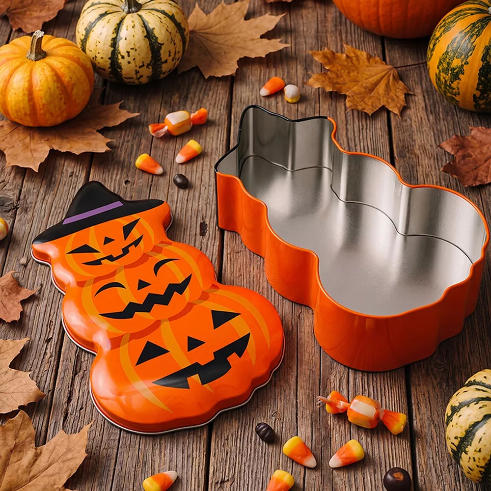 Halloween Jack-O'-Lantern Tin Storage Box, image 5