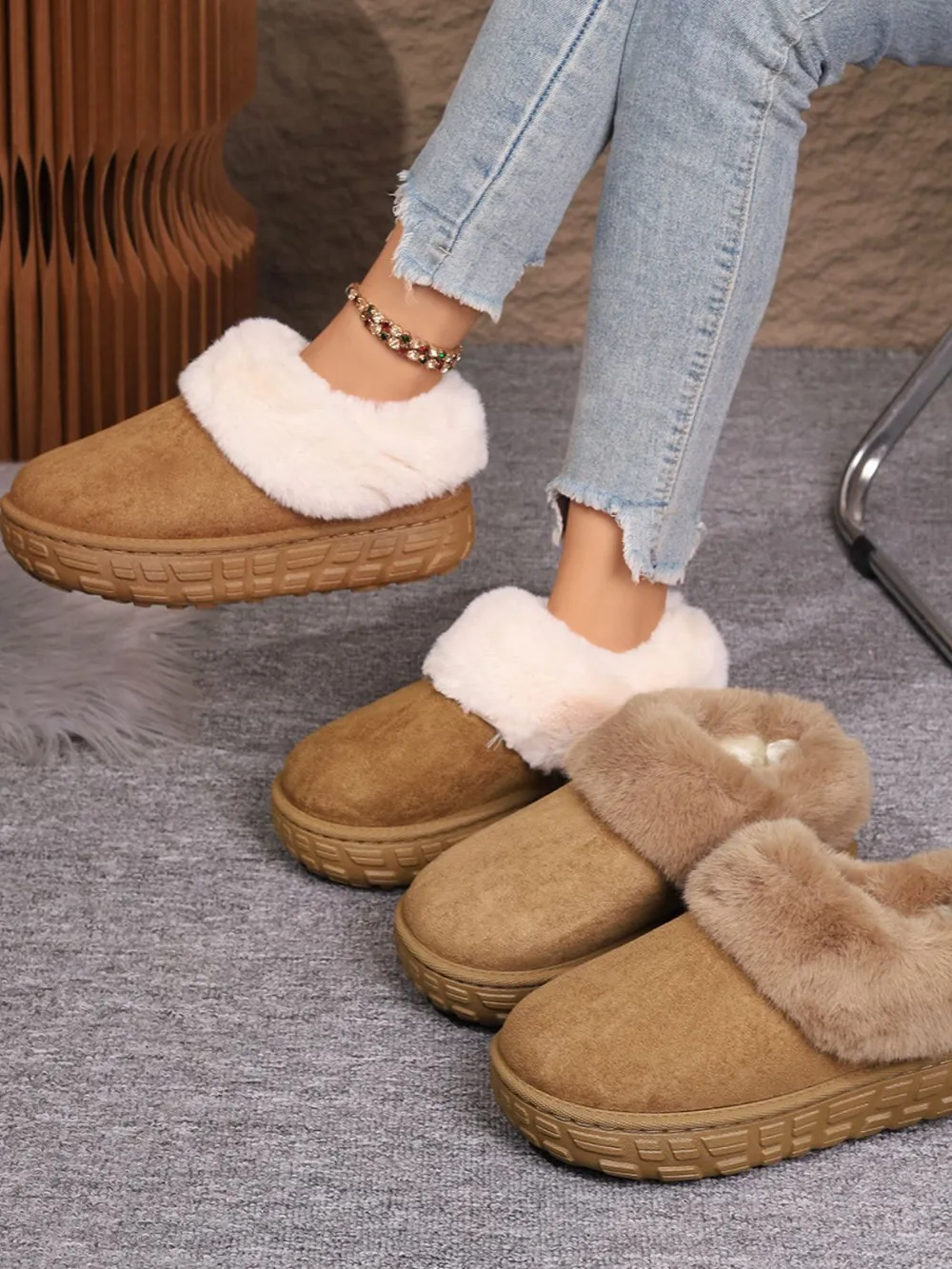 Faux Fur Lined Suede Winter Boots, image 4