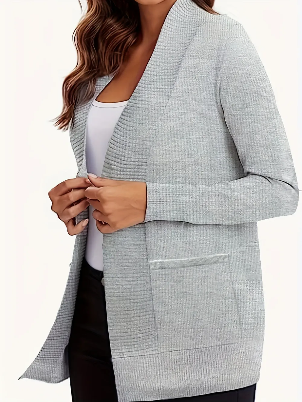 Open Front Long Sleeve Sweater Cardigan, image 24