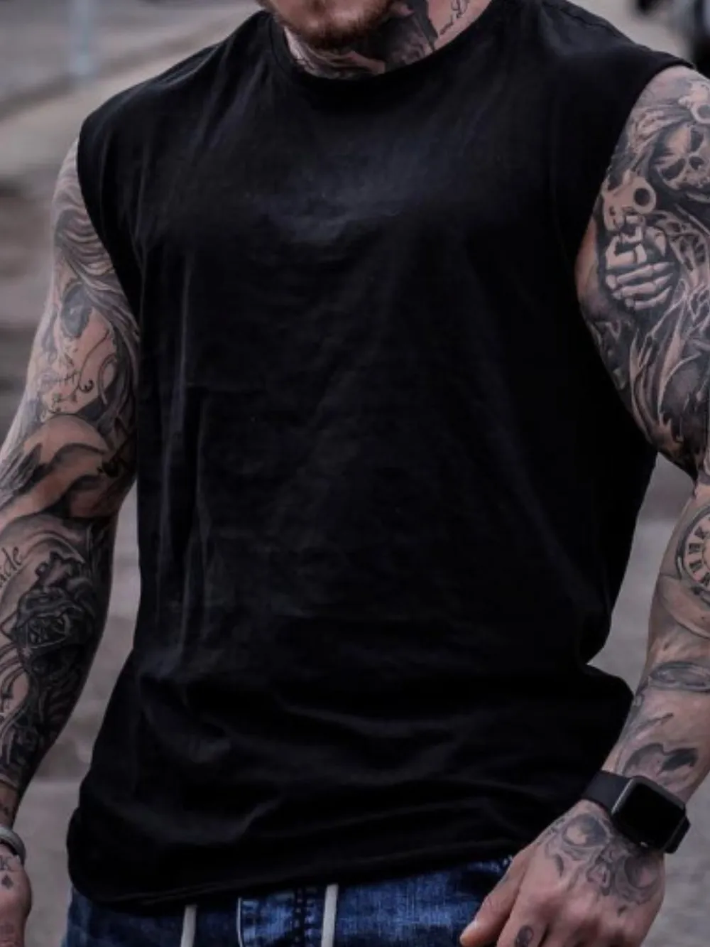 Men's Plus Size Round Neck Tank, image 5