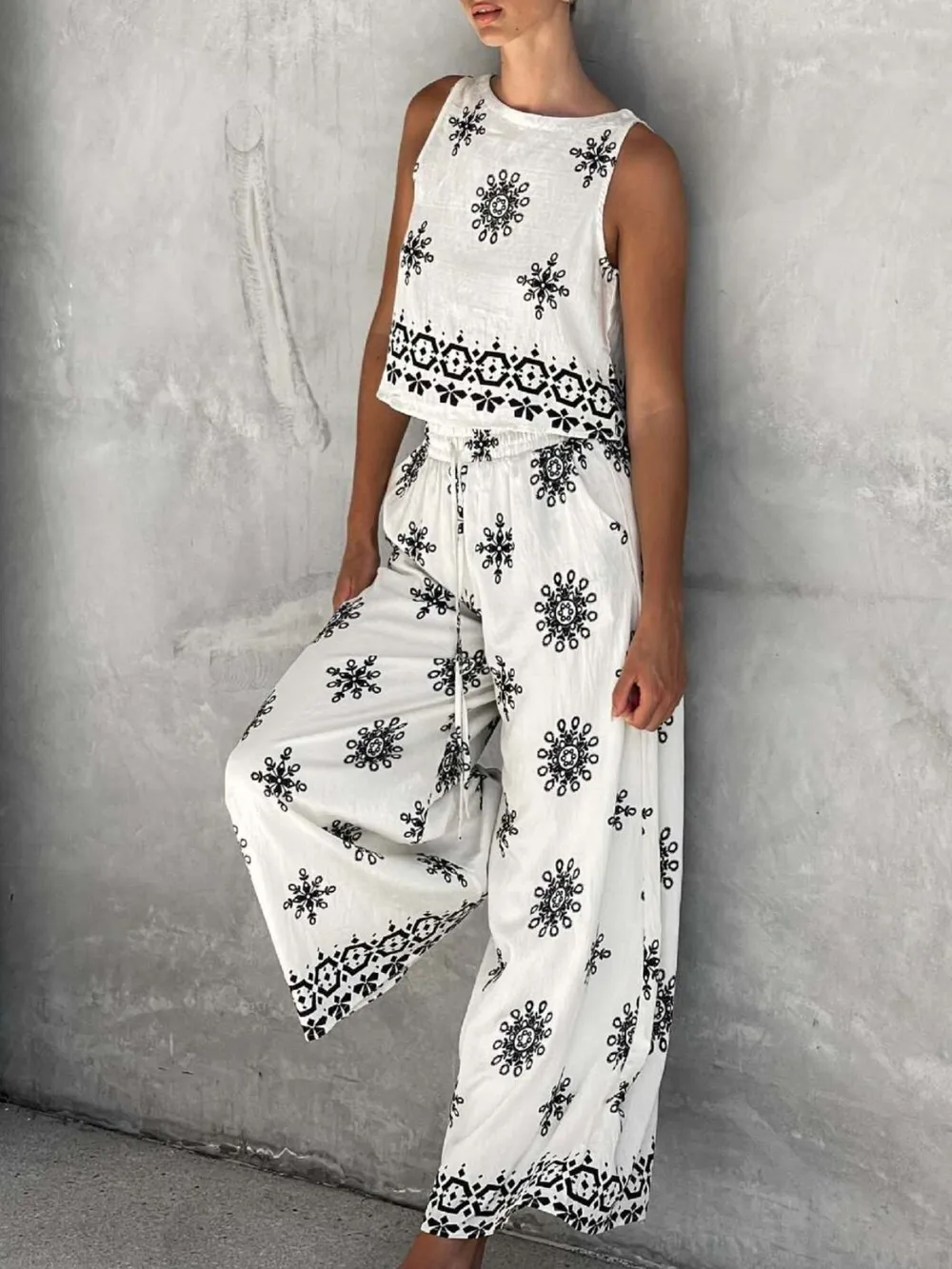 Printed Tank and Pants Set, image 3