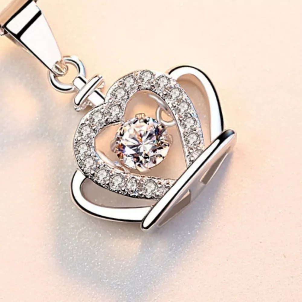 925 Sterling Silver Zircon Crown Pendant Necklace, image 5