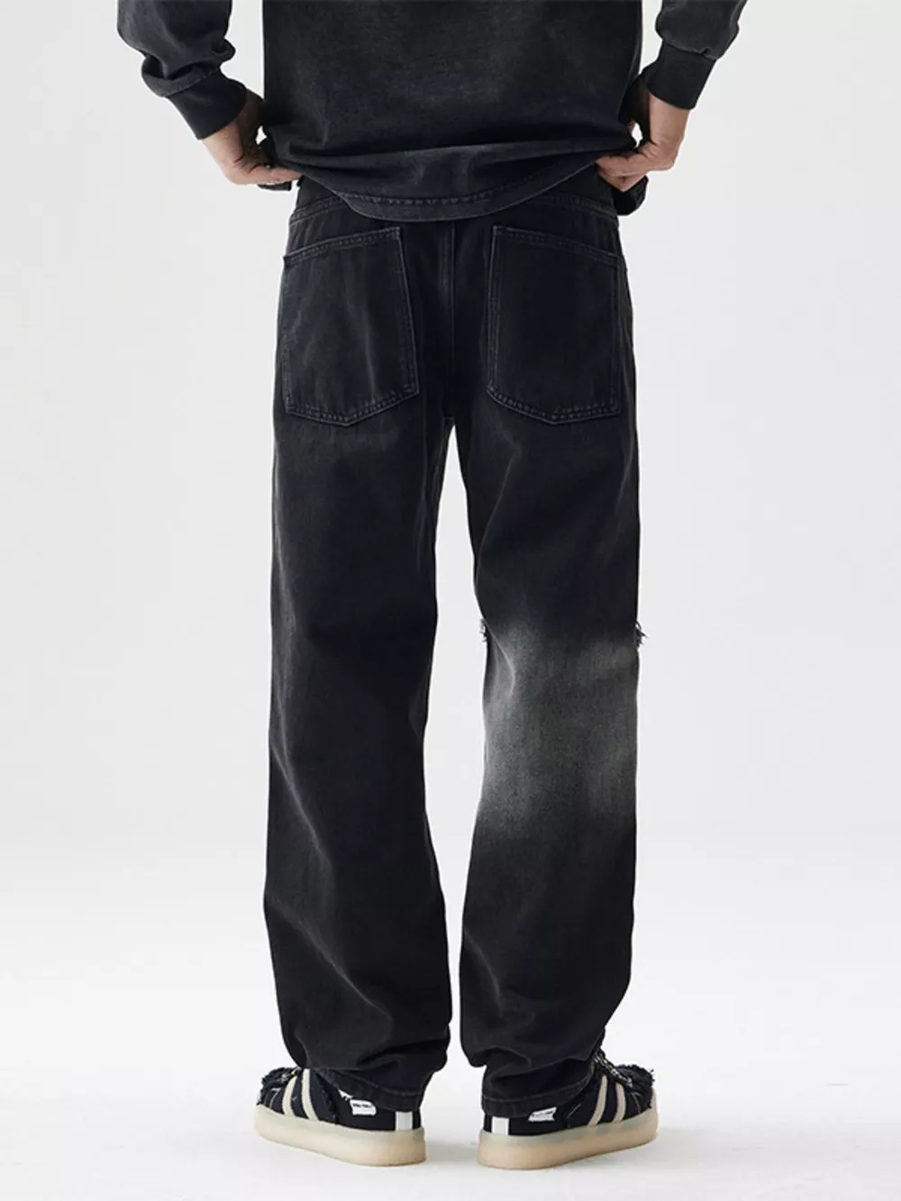 Men's Distressed Loose Fit Jeans, image 5
