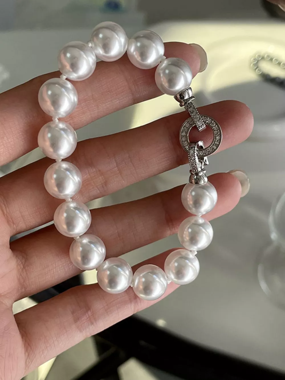 Pearl Beaded Bracelet with Clasp, image 5
