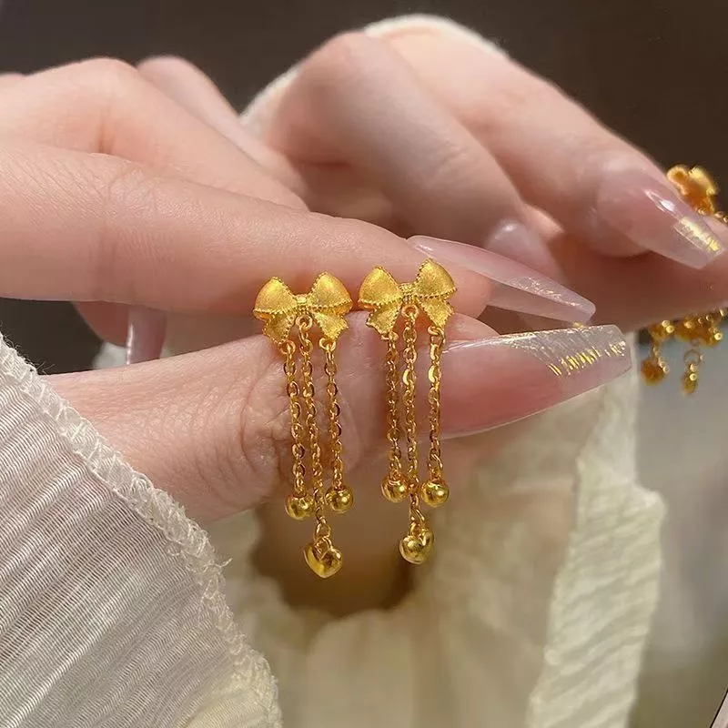 Bowknot Tassel Drop Earrings, image 2