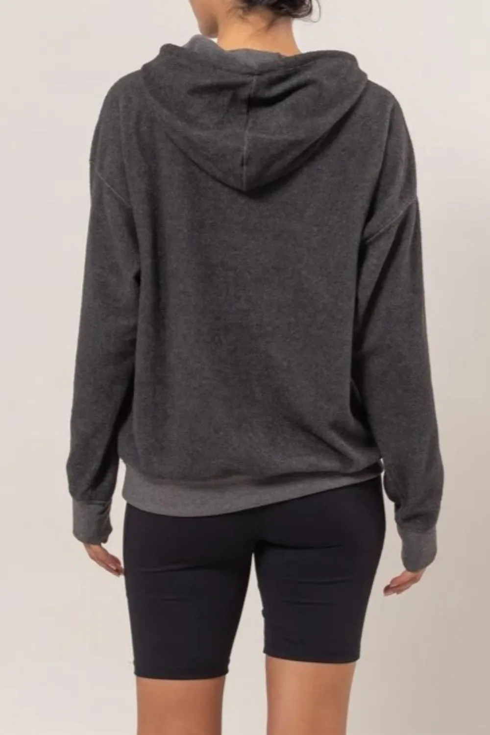 Brushed Long Sleeve Hoodie with Kangaroo Pocket, image 2