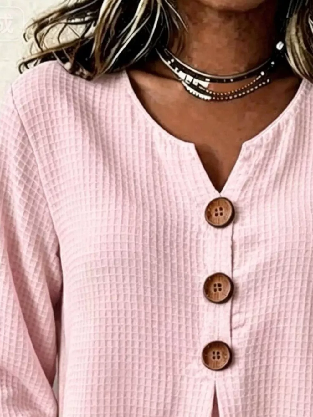 Full Size Waffle Knit Flounce Sleeve Blouse Plus Size, image 11